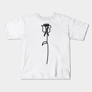 Simple One Line Rose Kids T-Shirt